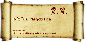 Rádi Magdolna névjegykártya